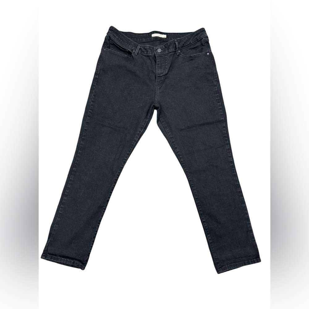 Woman's Levis Black Mid rise Skinny Denim Jeans Size 18